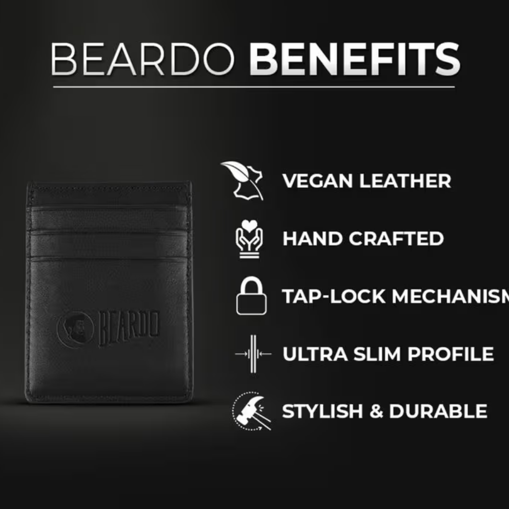 BEARDO Black Faux-Leather Men's Wallet