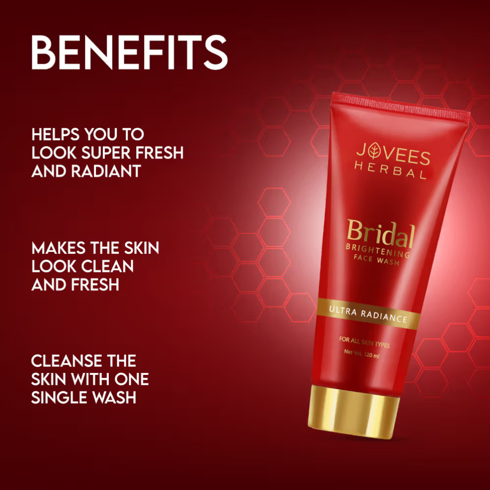 Jovees Herbal Bridal Brightening Face Wash For Ultra Radiance & Brightening Skin For All Skin Types