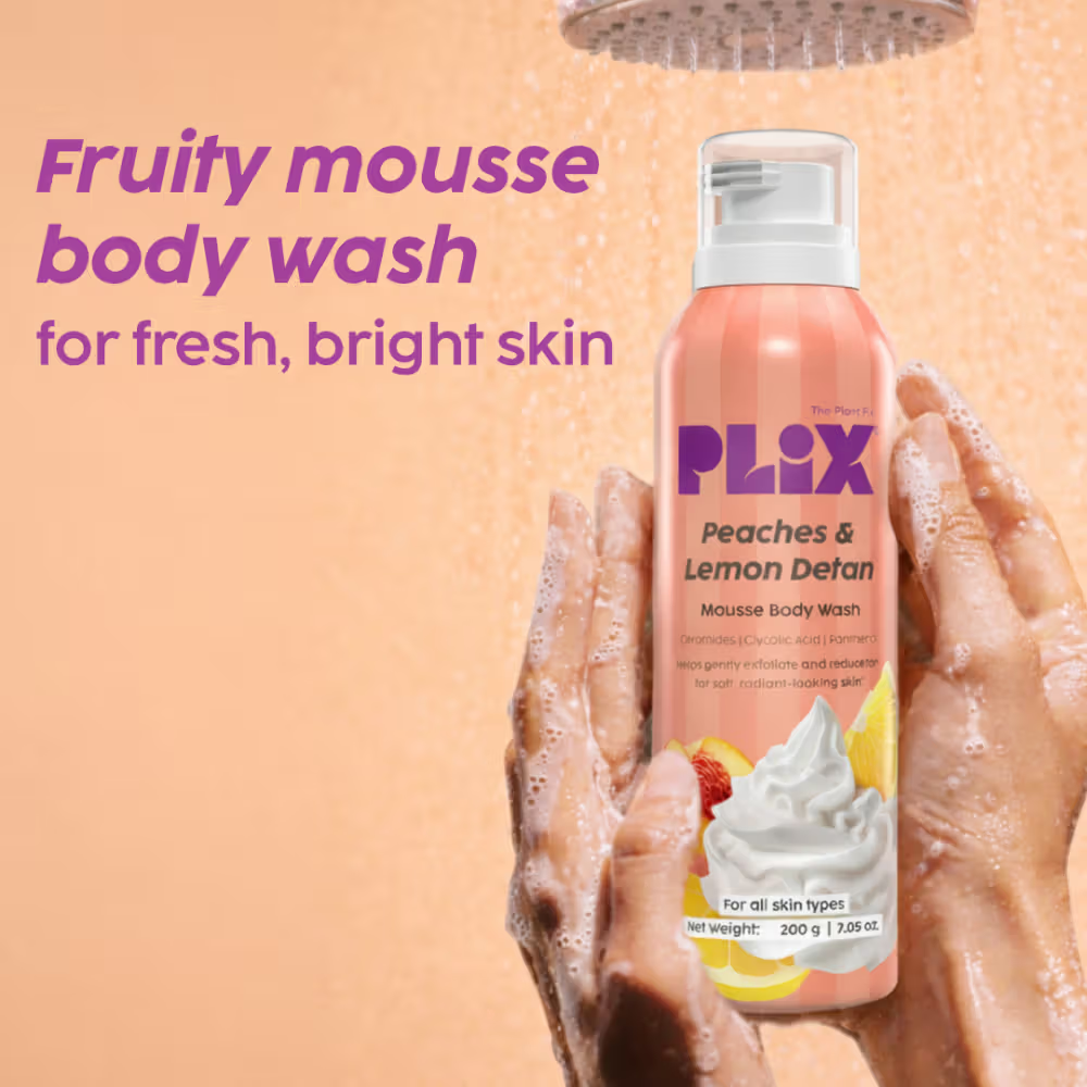 Plix Peaches & Lemon De-Tan Mousse Body Wash