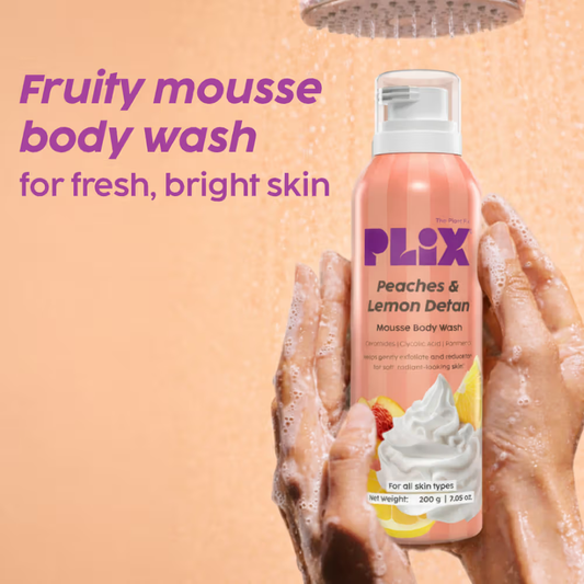 Plix Peaches & Lemon De-Tan Mousse Body Wash