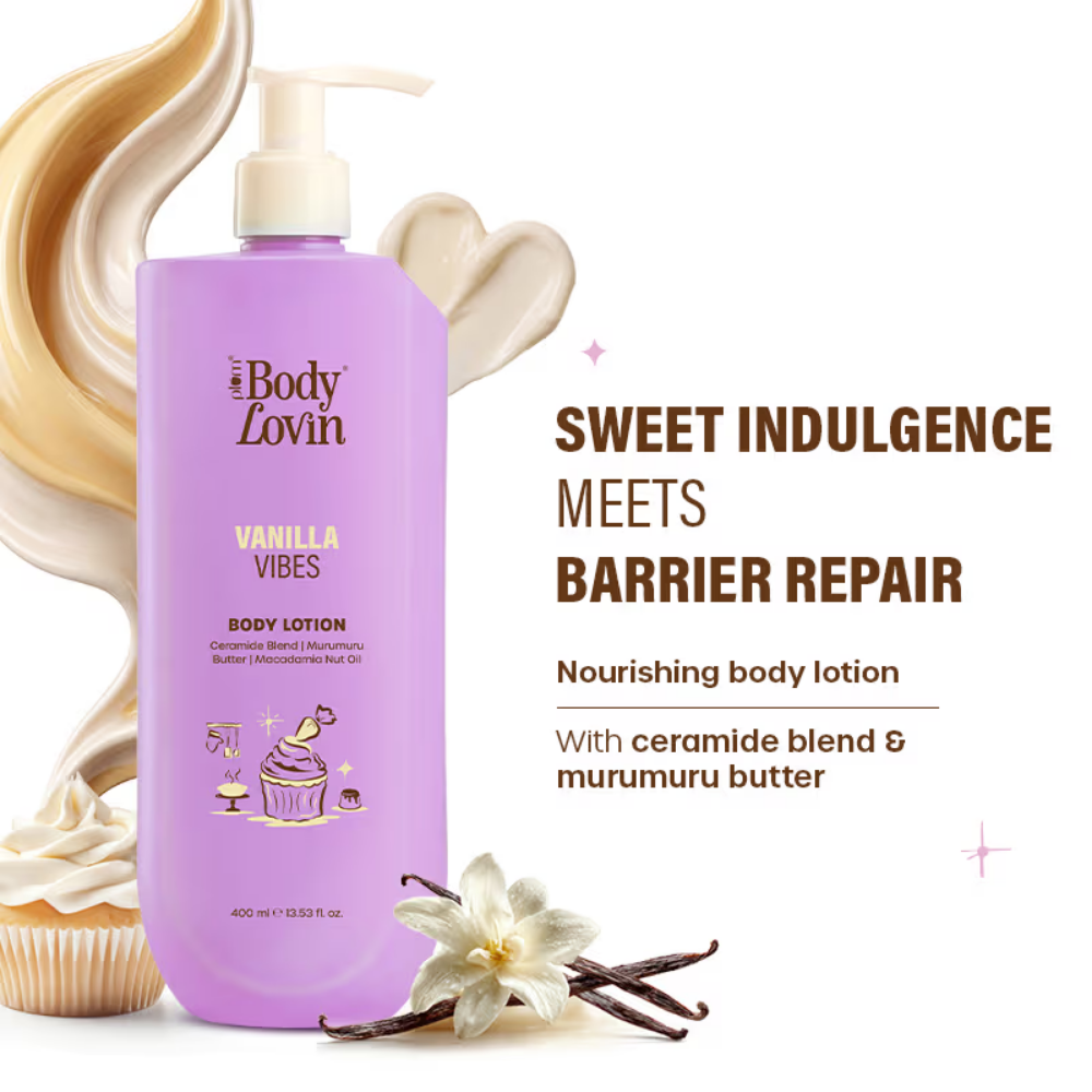 Plum BodyLovin Vanilla Vibes Body Lotion Nourishing & Barrier-Repairing Velvety Cream Formula