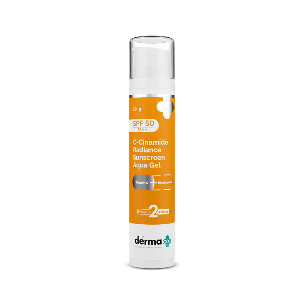 The Derma Co C-Cinamide Radiance Sunscreen SPF 50 Aqua Gel PA++++ With Vitamin C & Niacinamide