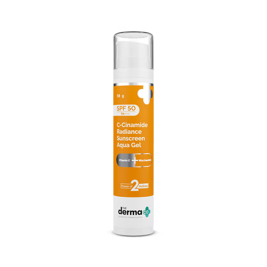 The Derma Co C-Cinamide Radiance Sunscreen SPF 50 Aqua Gel PA++++ With Vitamin C & Niacinamide
