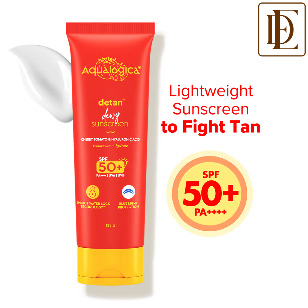 Aqualogica Detan+ Dewy Lightweight Sunscreen Gel SPF 50+ PA++++ for Normal & Dry Skin