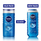 NIVEA MEN Body Wash, Vitality Fresh with Ocean Minerals, Shower Gel for Body, Face & Hair