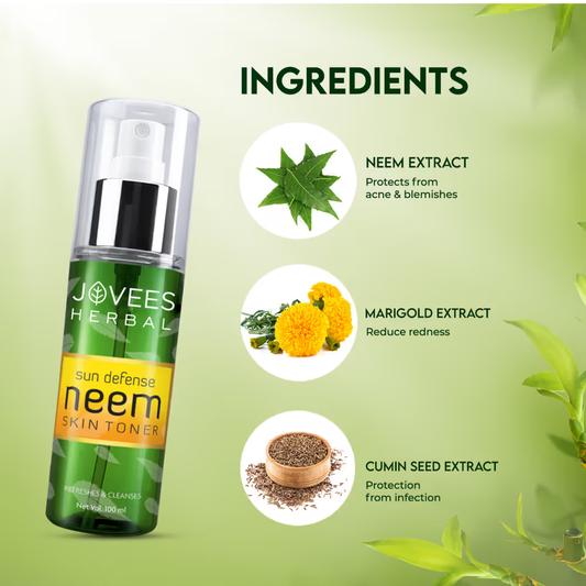 Jovees Herbal Sun Defence Neem Skin Toner Pore Tightening And Protection Against Sun Damage & Tanning