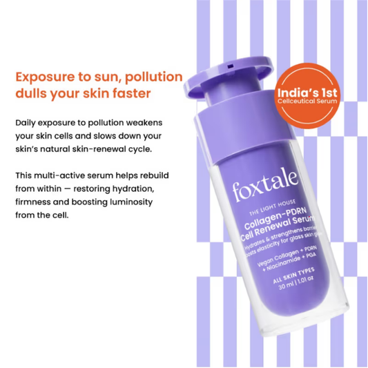 Foxtale Cell Renewal Serum - with Collagen, PDRN, PGA & Niacinamide