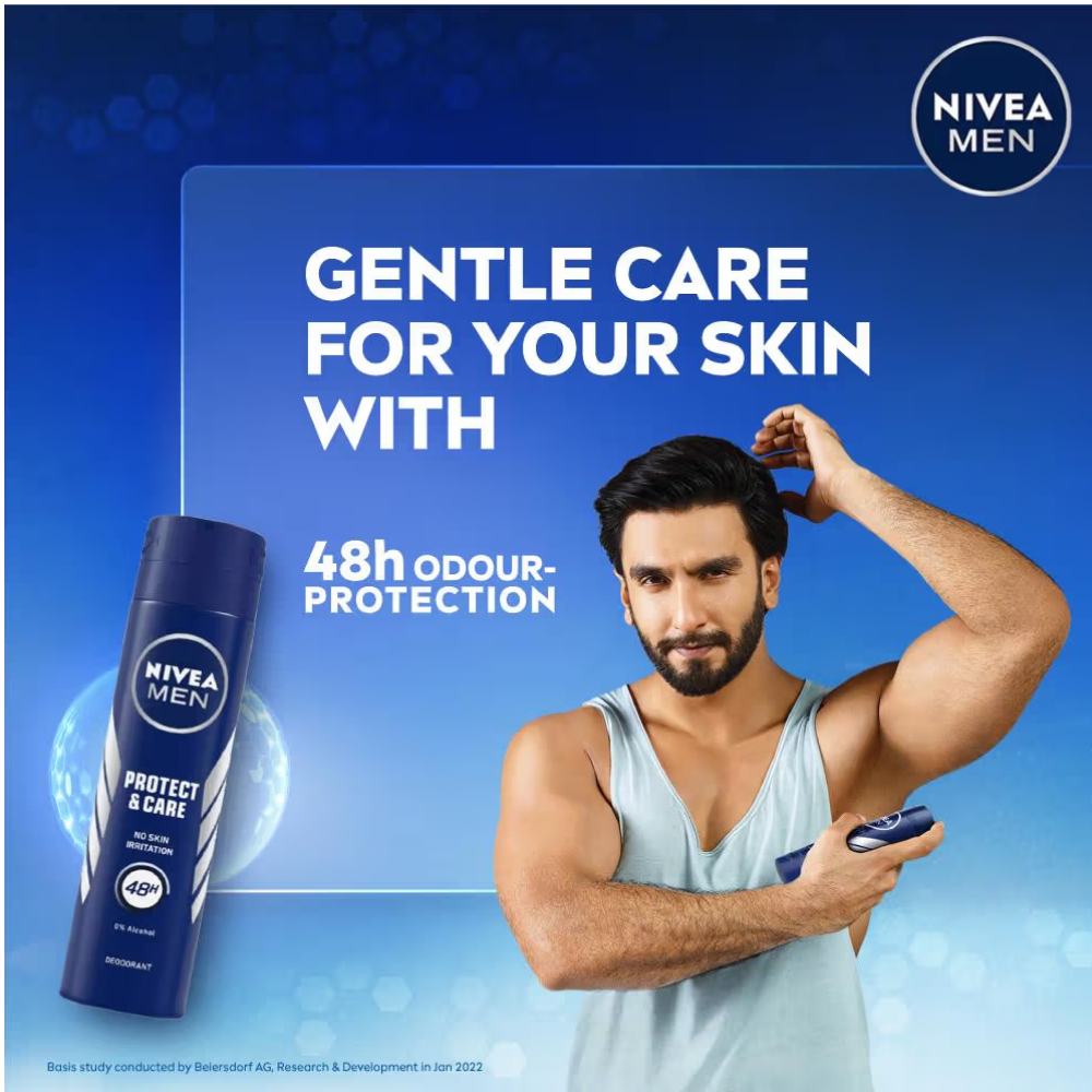 NIVEA MEN Deodorant, Protect & Care, No Skin Irritation & 48h Freshness