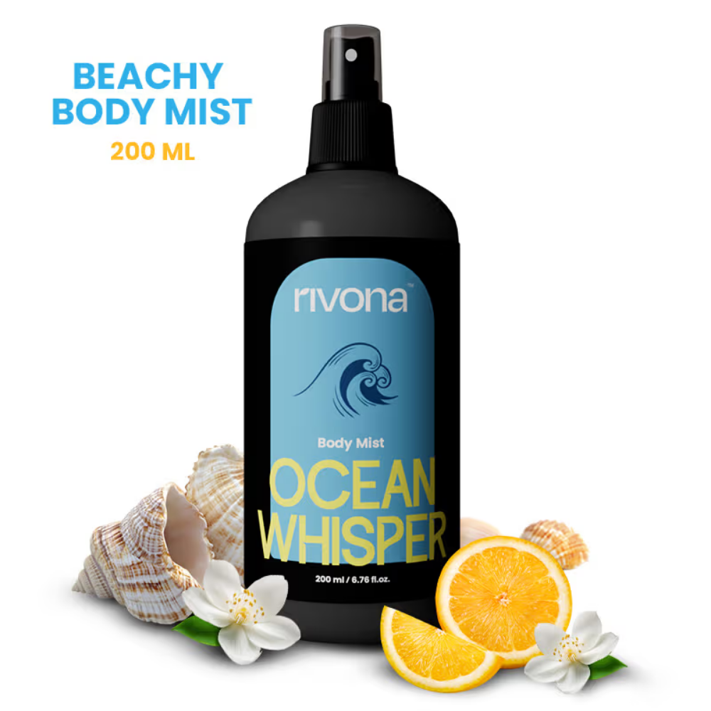 Rivona Naturals Ocean Whisper - Aquatic And Fresh Perfume Body Mist For Long Lasting Fragrance
