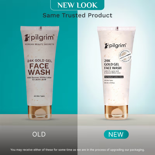 Pilgrim 24k Gold Face Wash with Korean White Lotus Brighten Radiant Natural Glow & Evens Skin Tone