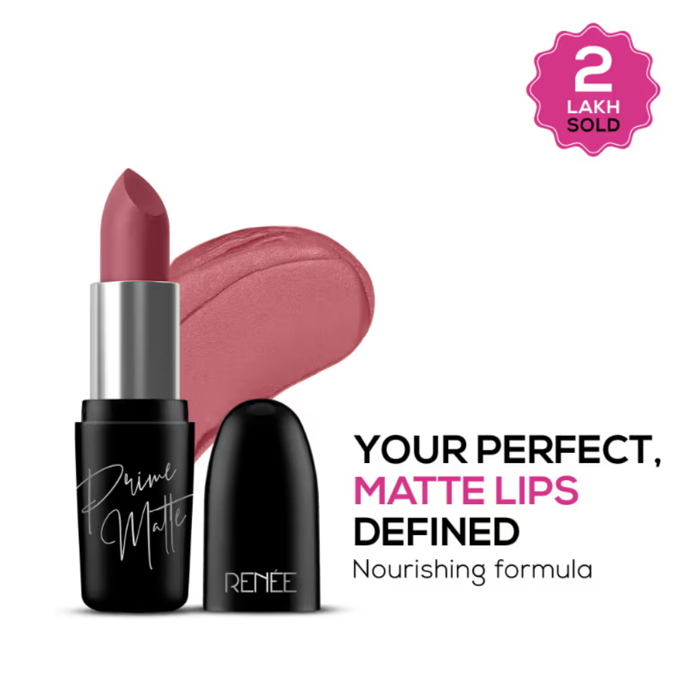 Renee Prime Matte Lipstick Long-Lasting, Creamy Matte, Non-Drying, Vitamin E