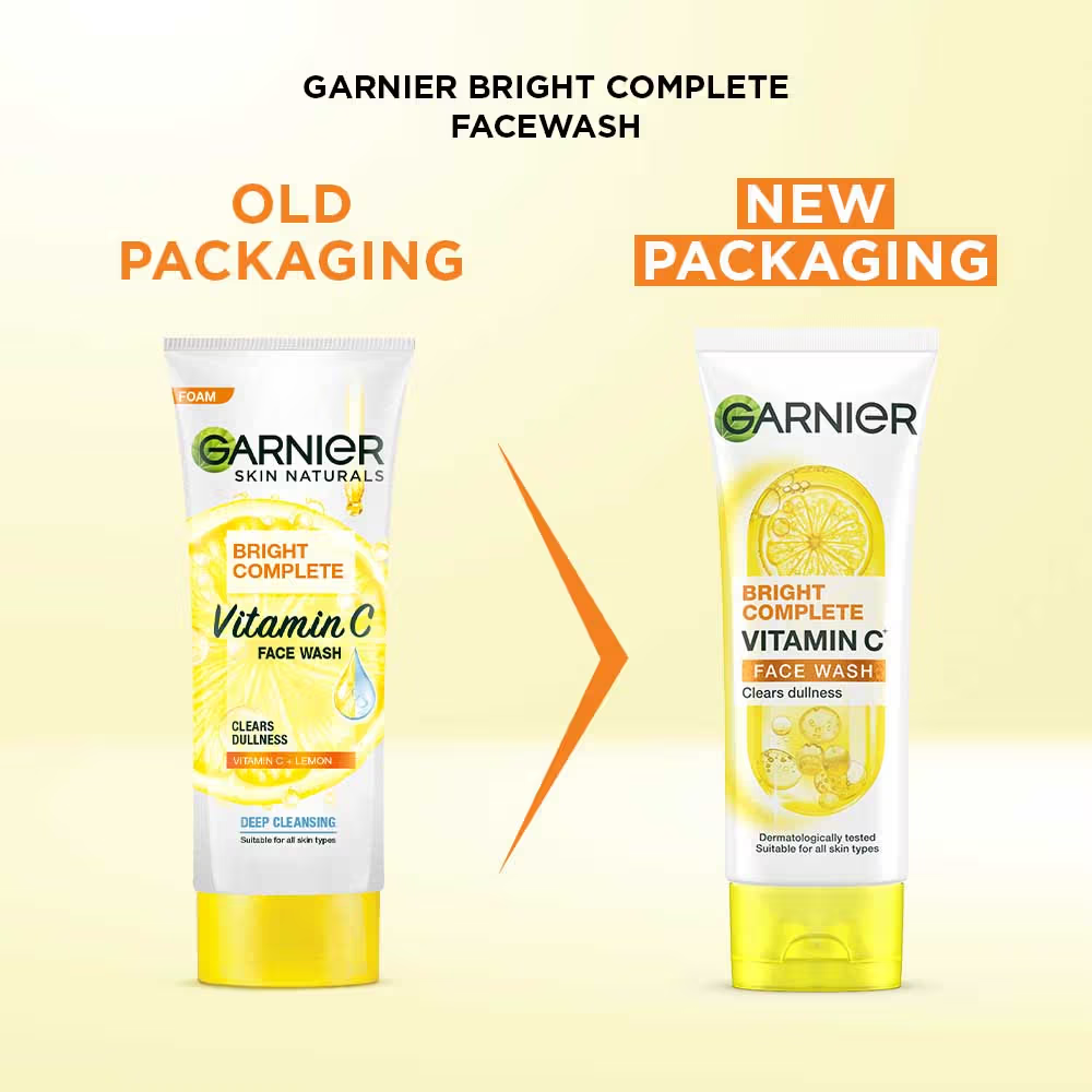 Garnier Vitamin C Face Wash for Brighter Skin Cleanses Skin & Removes Impurities