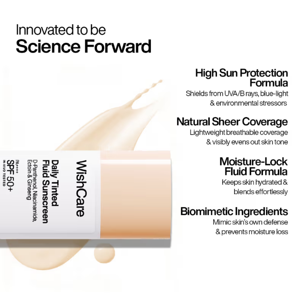 Wishcare Daily Fluid Tinted Sunscreen SPF50PA++++