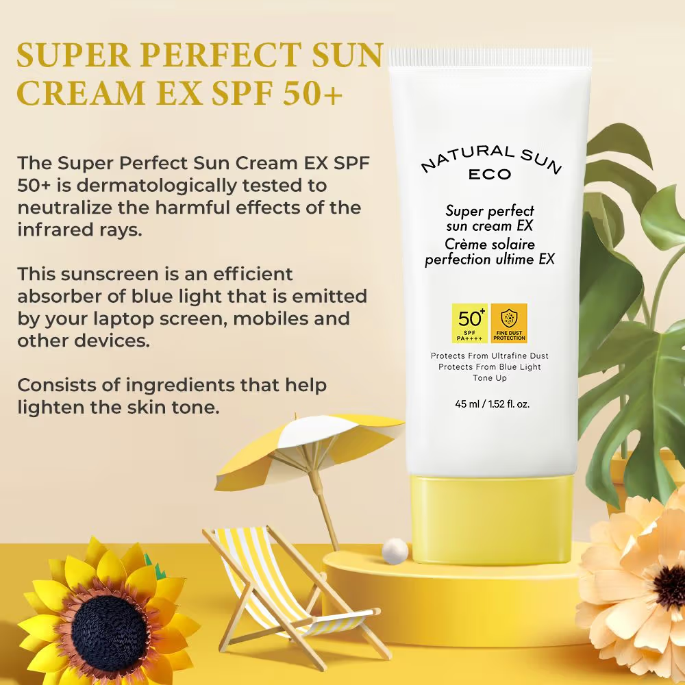 The Face Shop Perfect Tinted Korean Sunscreen SPF 50 PA++++ for UV & Blue Light Protection & Tone Up