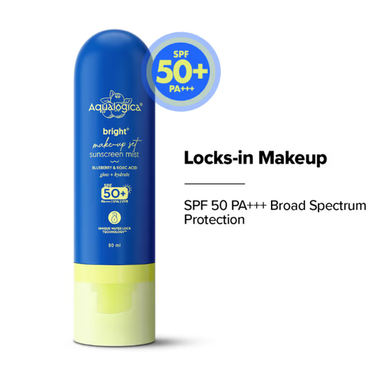 Aqualogica Bright+ Makeup Set Sunscreen Mist SPF 50+