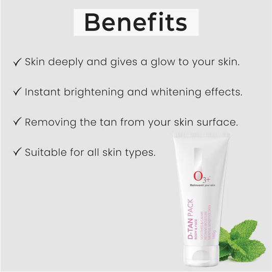O3+ D-TAN Pack For Instant Tan Removal For All Skin Types