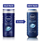 NIVEA MEN Body Wash, Cool Kick with Refreshing Icy MENthol, Shower Gel for Body, Face & Hair