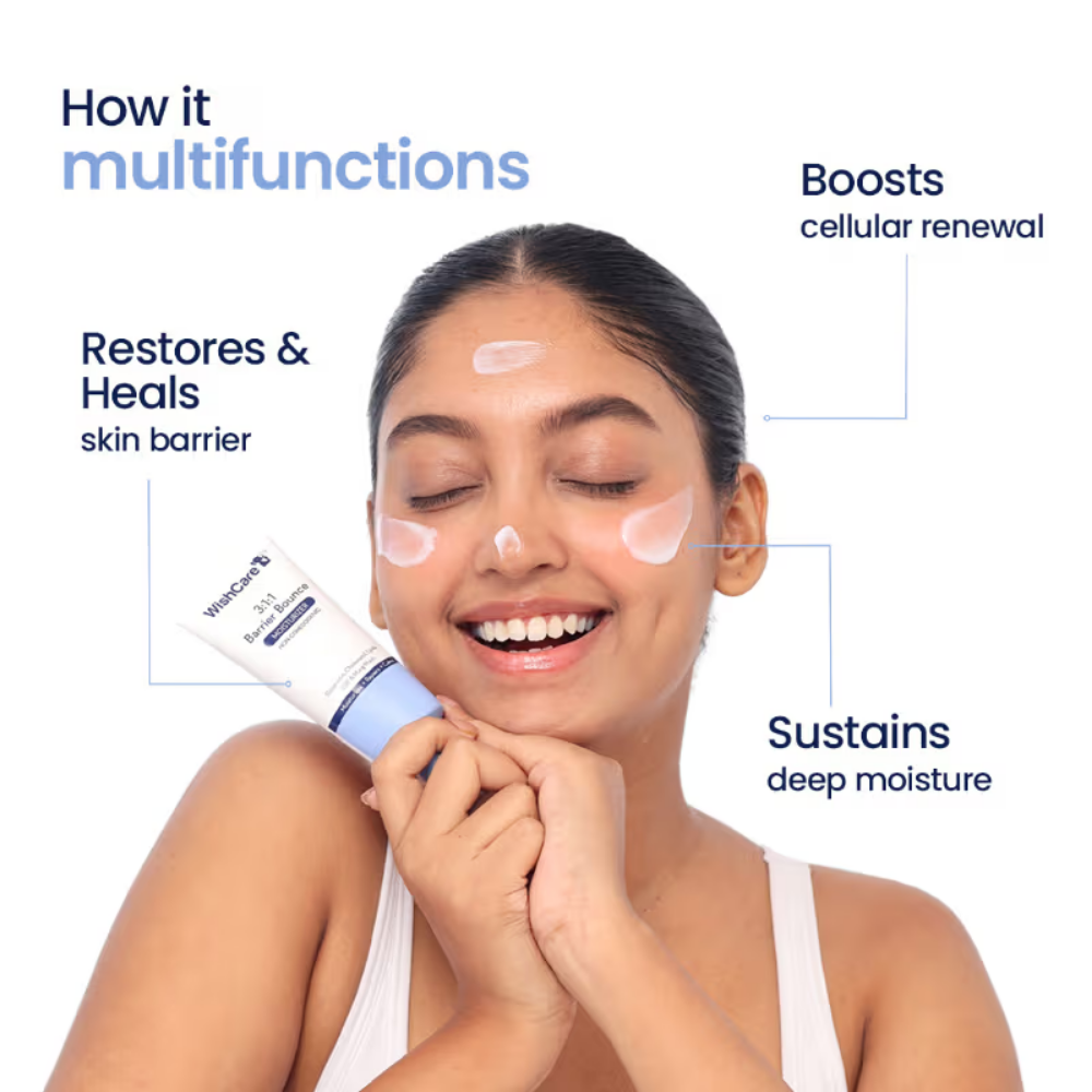 WishCare 3:1:1 Barrier Bounce Moisturizer for Dry & Sensitive Skin with Ceramides & Mung Mucin