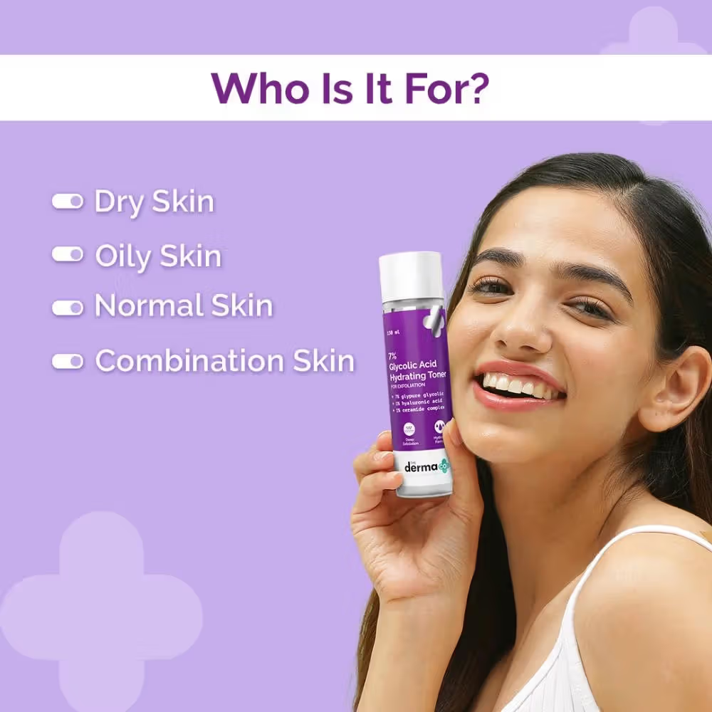 The Derma Co 7% Glycolic Acid Hydrating Toner for Exfoliation and All Skin Types
