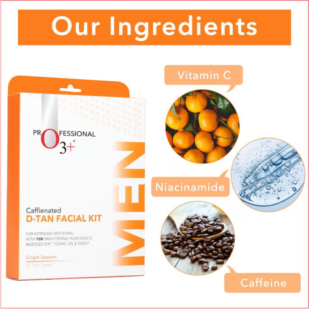 O3+ Caffeinated D-Tan Facial Kit For Intensive Whitening