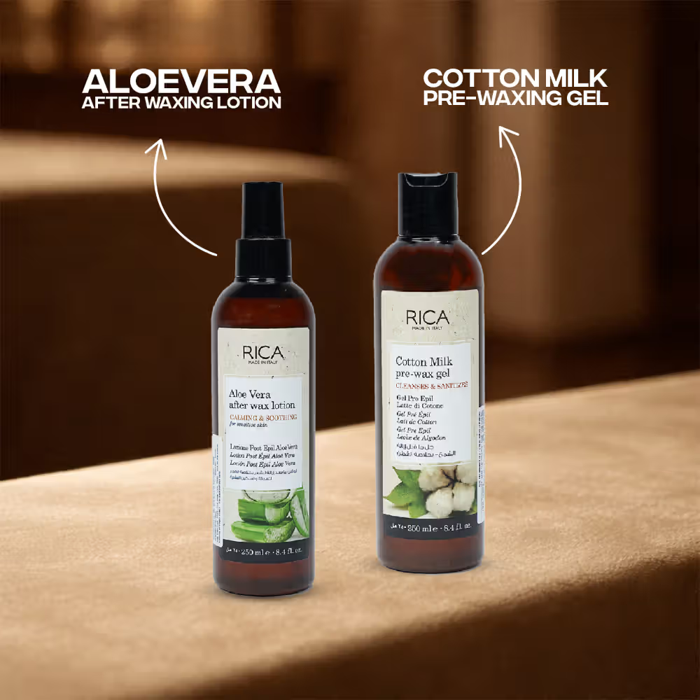 Rica Aloe Vera After Wax Lotion & Rica Cotton Milk Pre Waxing Gel