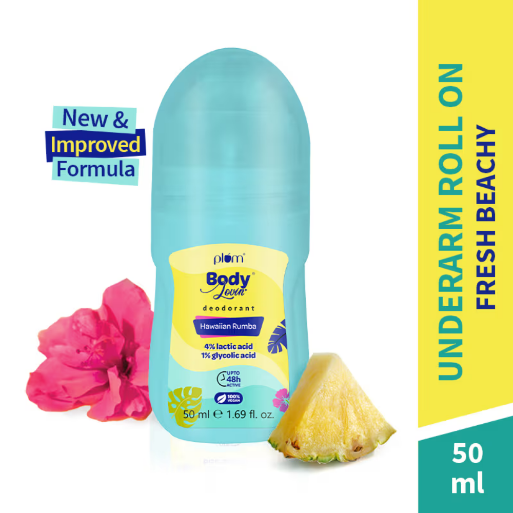 Plum BodyLovin Hawaiian Rumba Deodorant Roll-On Controls Underarm Odor