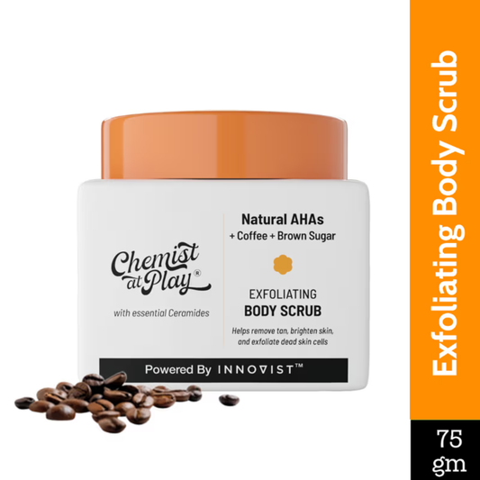 Chemist at Play Exfoliating Natural AHAs Body Scrub For Removing Tan & Dead Skin Cells-Coffee Body Scrubs