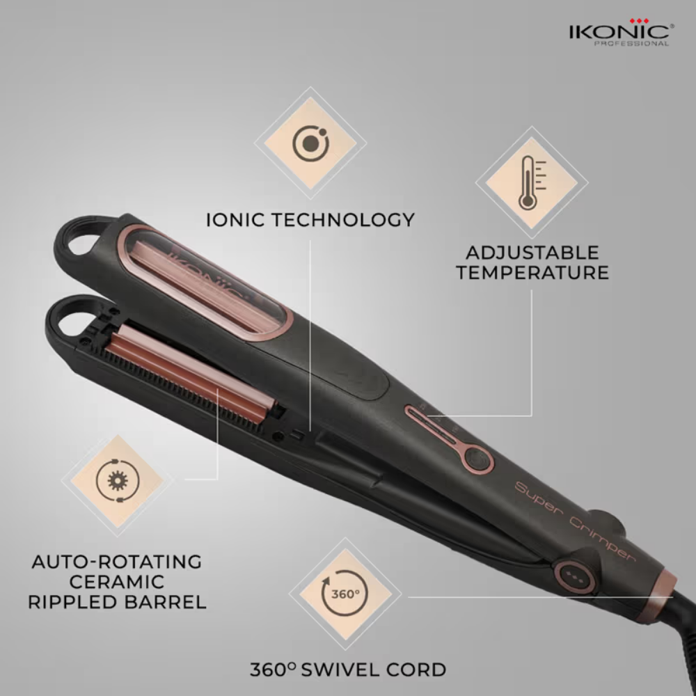 Ikonic Professional Super Hair Crimper - Grey