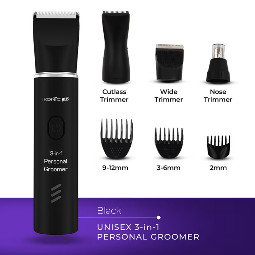 Ikonic Me Unisex 3-In-1 Personal Groomer - Black