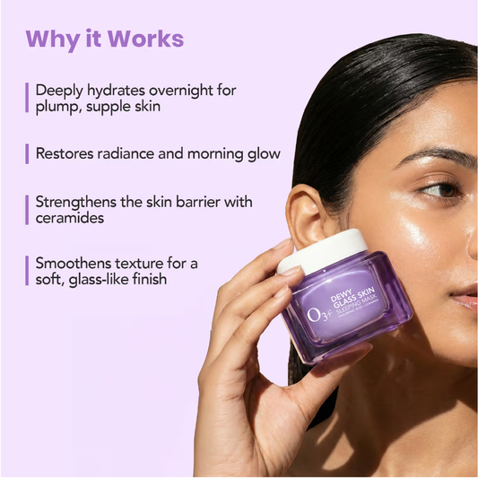 O3+ Dewy Glass Skin Sleeping Mask With Hyaluronic Acid And Ceramides