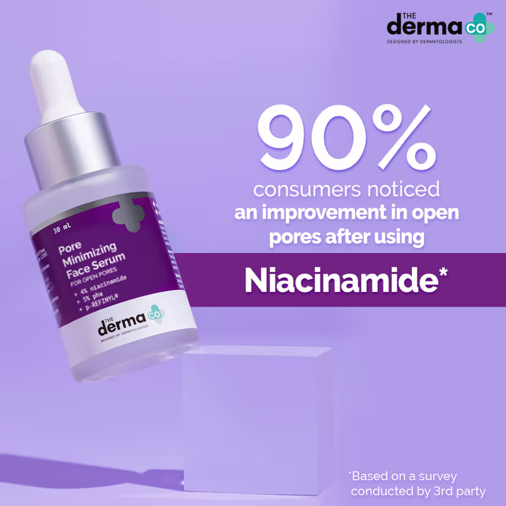 The Derma Co Pore Minimizing Face Serum With 4% Niacinamide, 5% PHA And P-refinyl For Open Pores