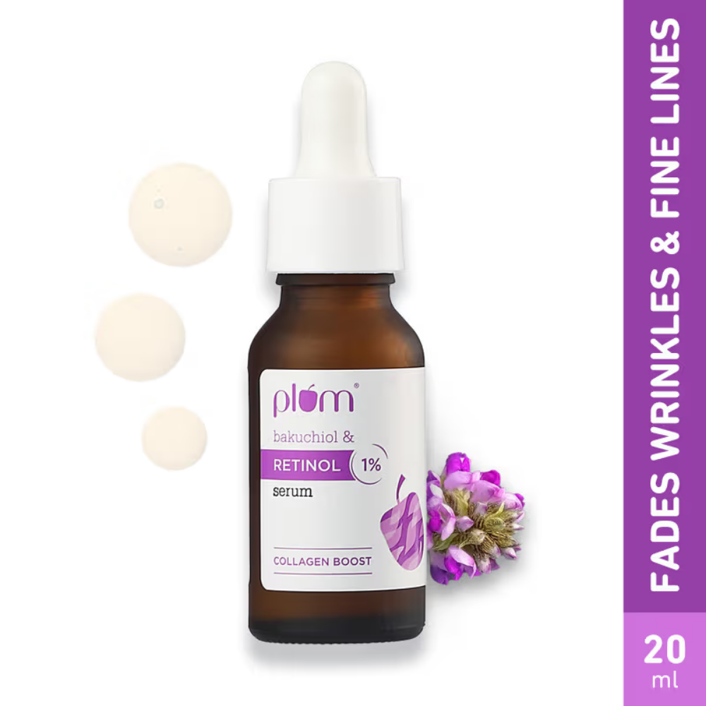 Plum 1% Retinol Face Serum With Bakuchiol- Boosts Collagen- Reduces Fine Lines & Wrinkles