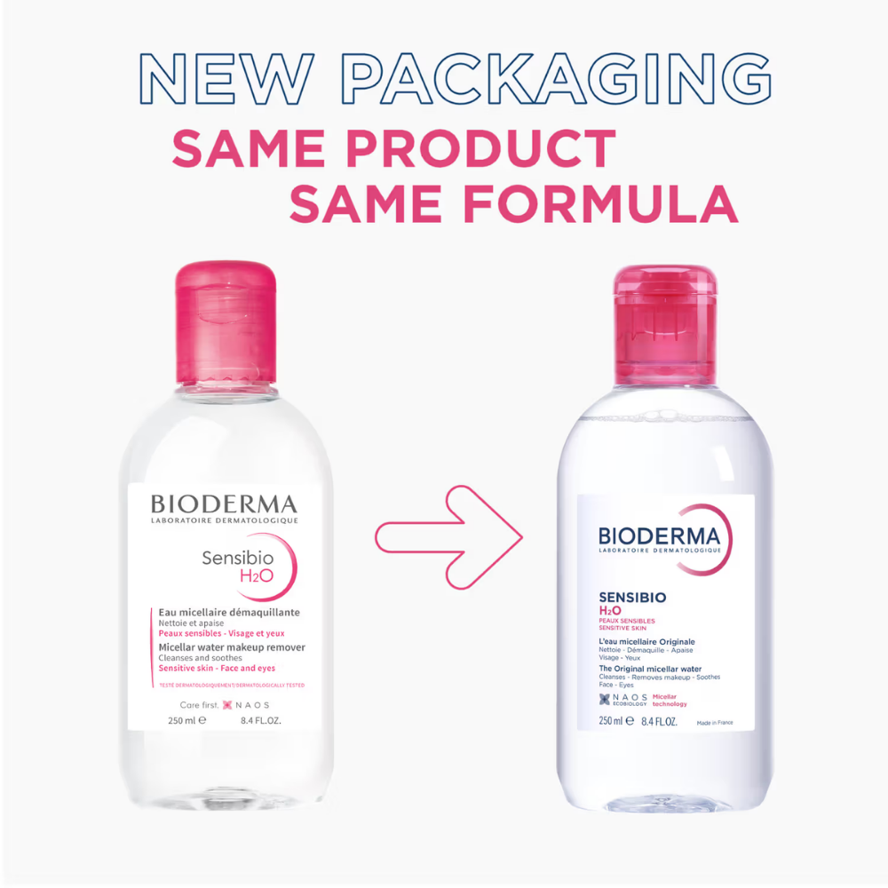 Bioderma Dermatological Micellar Water Sensibio H2O - Gently Removes Makeup Prevents Clogged Pores