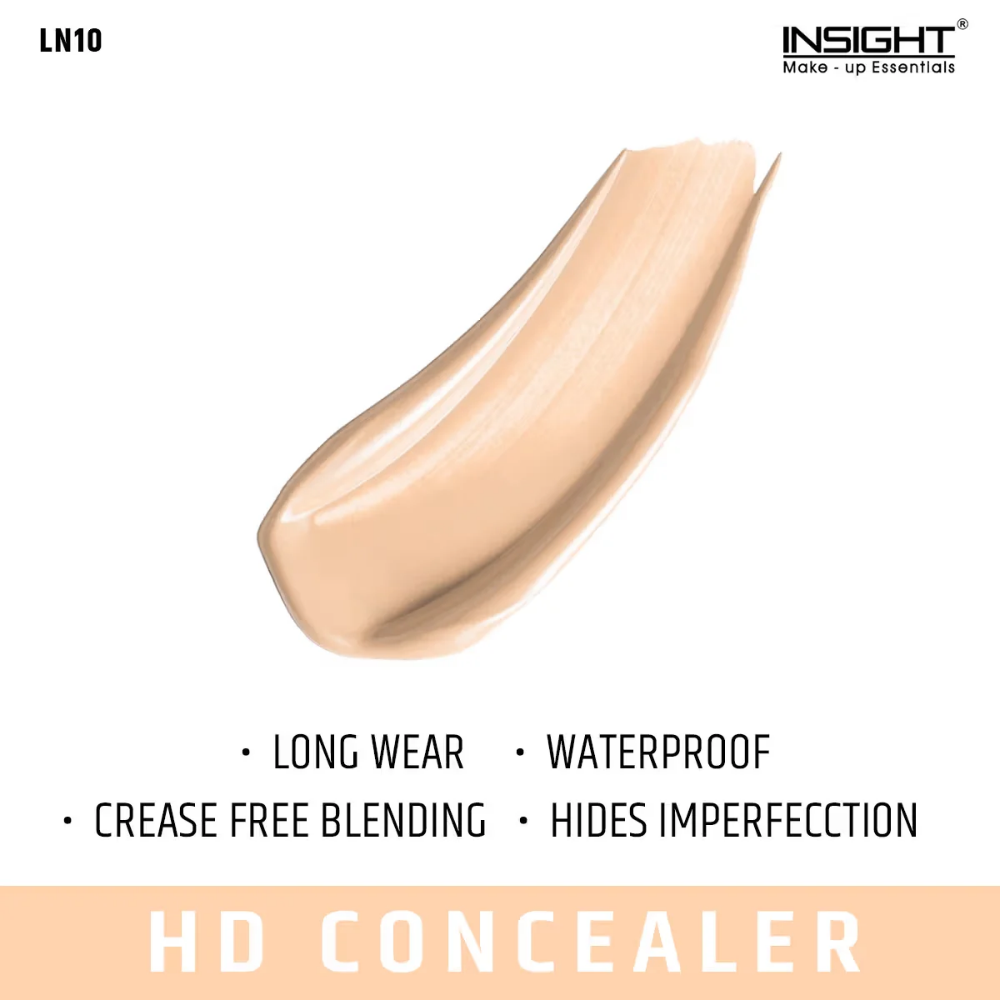 Insight Cosmetics Hd Concealer, Crease Resistant & High Coverage Long Wear Waterproof Formula