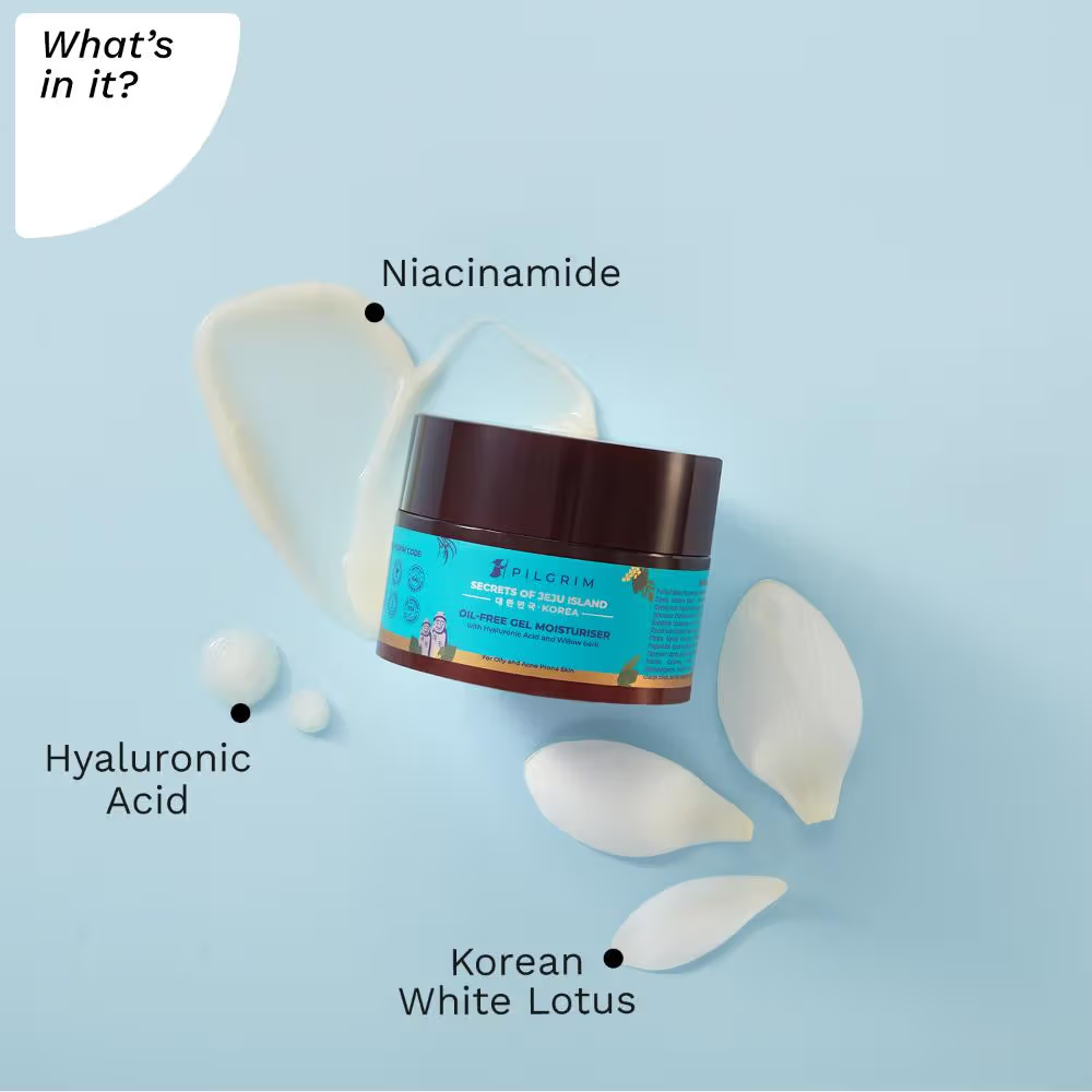 Pilgrim Oil-Free Gel Moisturiser with Hyaluronic Acid for Acne