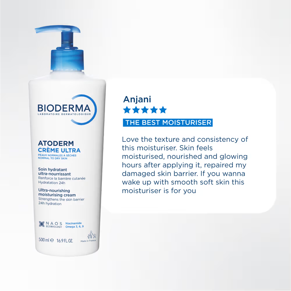 Bioderma Atoderm Creme Ultra-Nourising Moisturising Cream Boosts Hyaluronic Acid, Ceramides