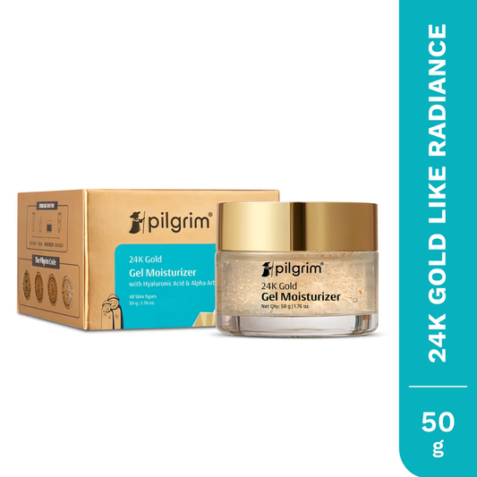 Pilgrim 24k Gold Gel Moisturizer With Hyaluronic Acid & Alpha Arbutin