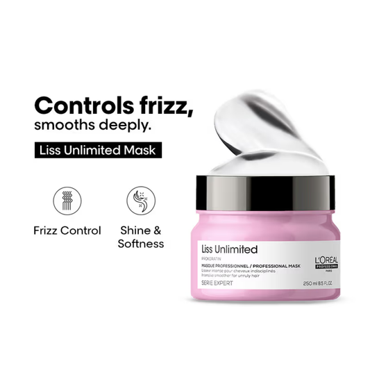 L'Oréal Professionnel Liss Unlimited Mask, Upto 96 hours of frizz control, With Pro-Keratin
