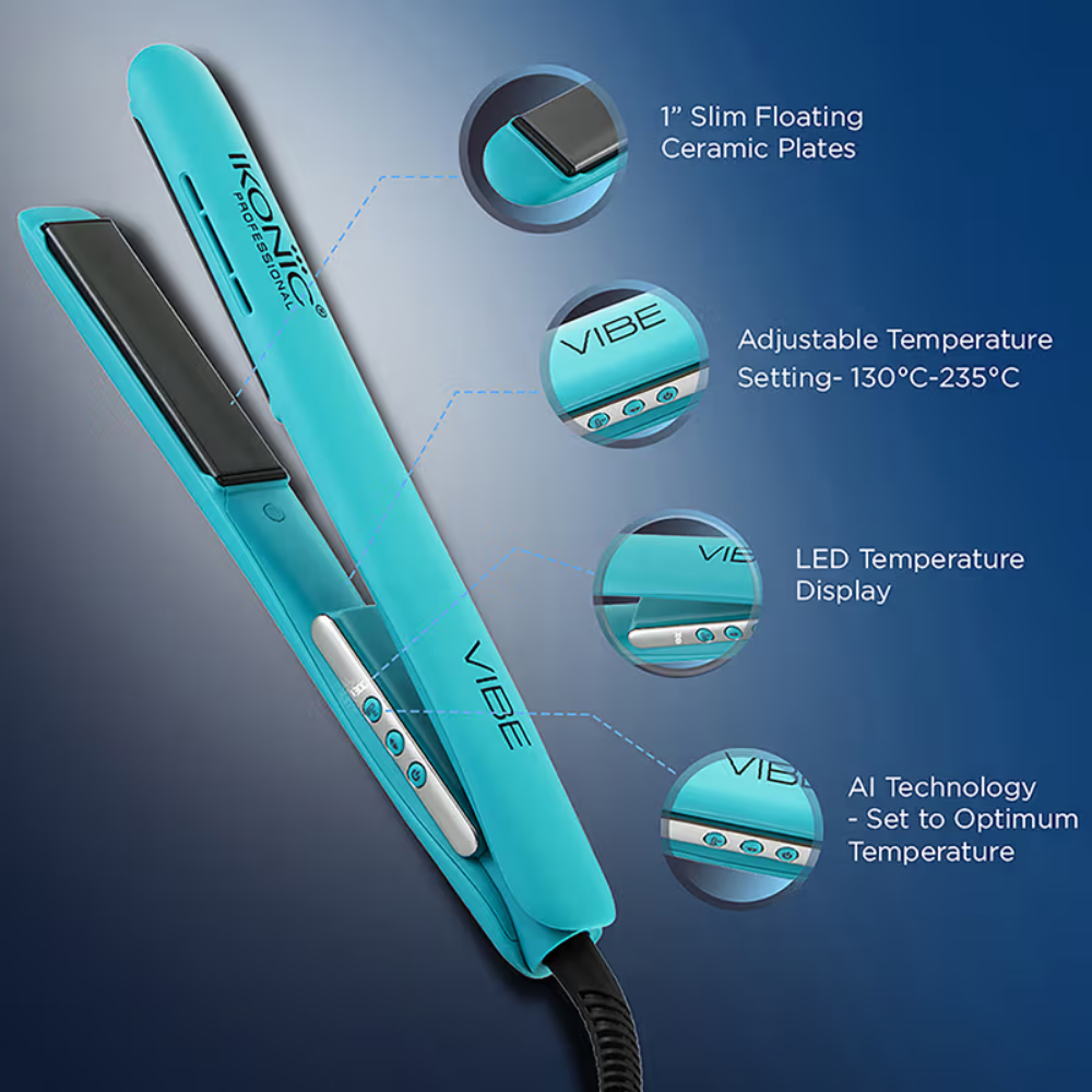 Ikonic Professional Vibe Hair Straightener - Teal