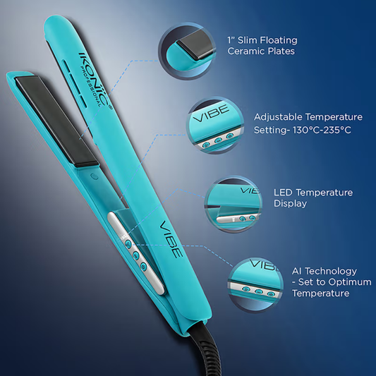 Ikonic Professional Vibe Hair Straightener - Teal