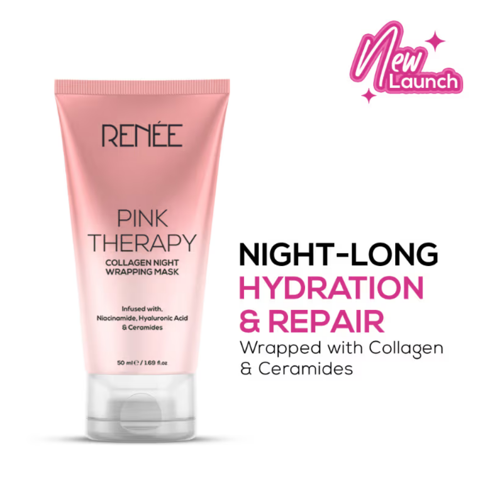 RENEE Pink Therapy Collagen Night Wrapping Face Mask For Healthy, Hydrated Skin With Hyaluronic Acid