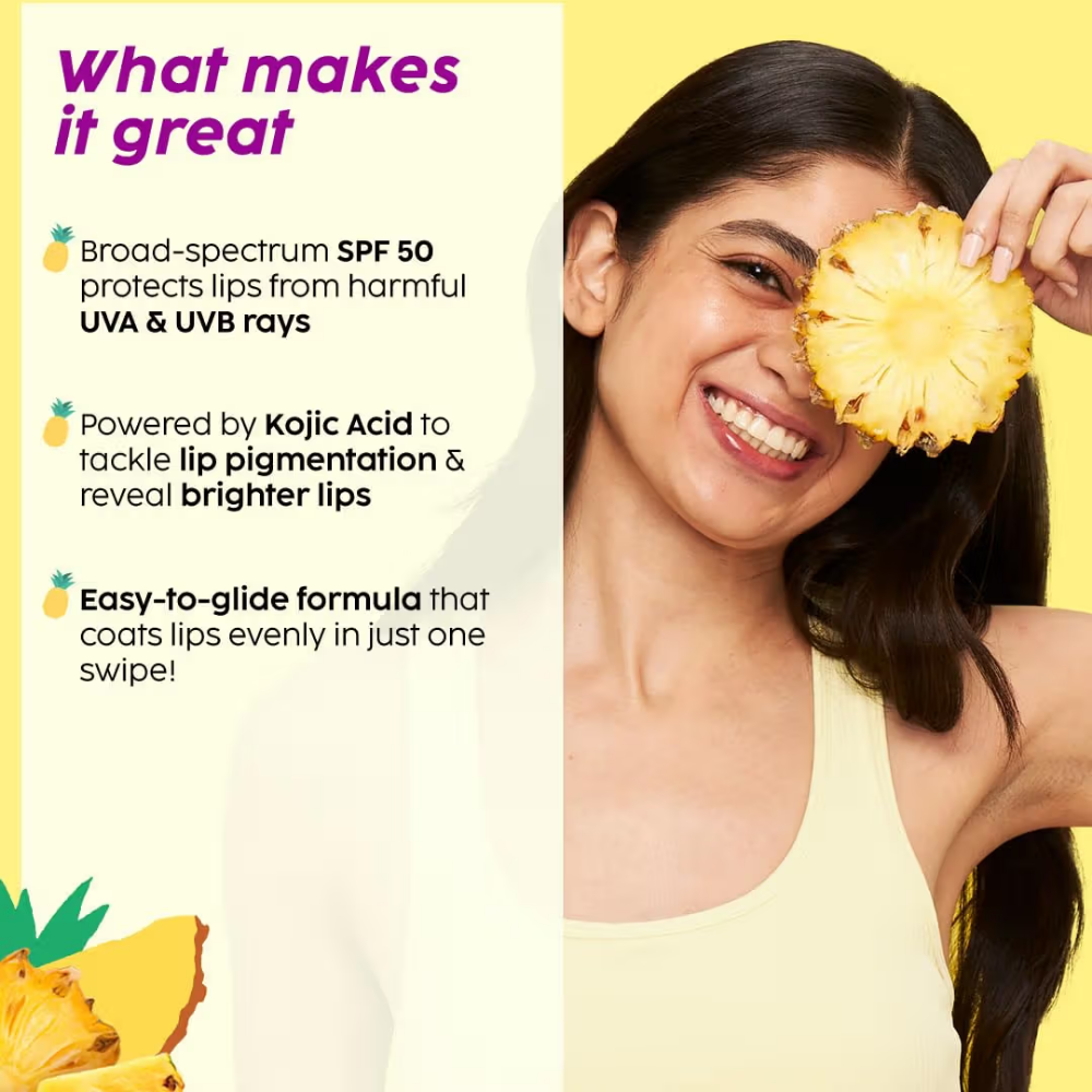 Plix The Plant Fix Pineapple Brightening Lip Balm With SPF 50 PA++