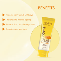 Jovees Herbal Sandalwood Natural Sun Cover SPF 30 UVA/UVB Protection For All Skin Types