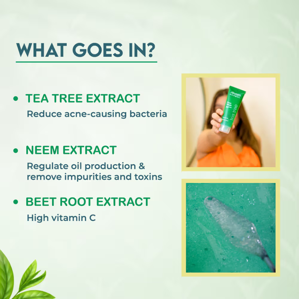 Jovees Herbal Tea Tree Face Wash For Oily & Acne Free Glowing Skin