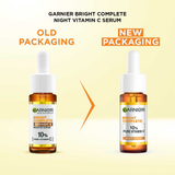 Garnier Bright Complete OverNight Booster Vitamin C + Serum With 10% Pure Vitamin C To Repair & Brighten Skin