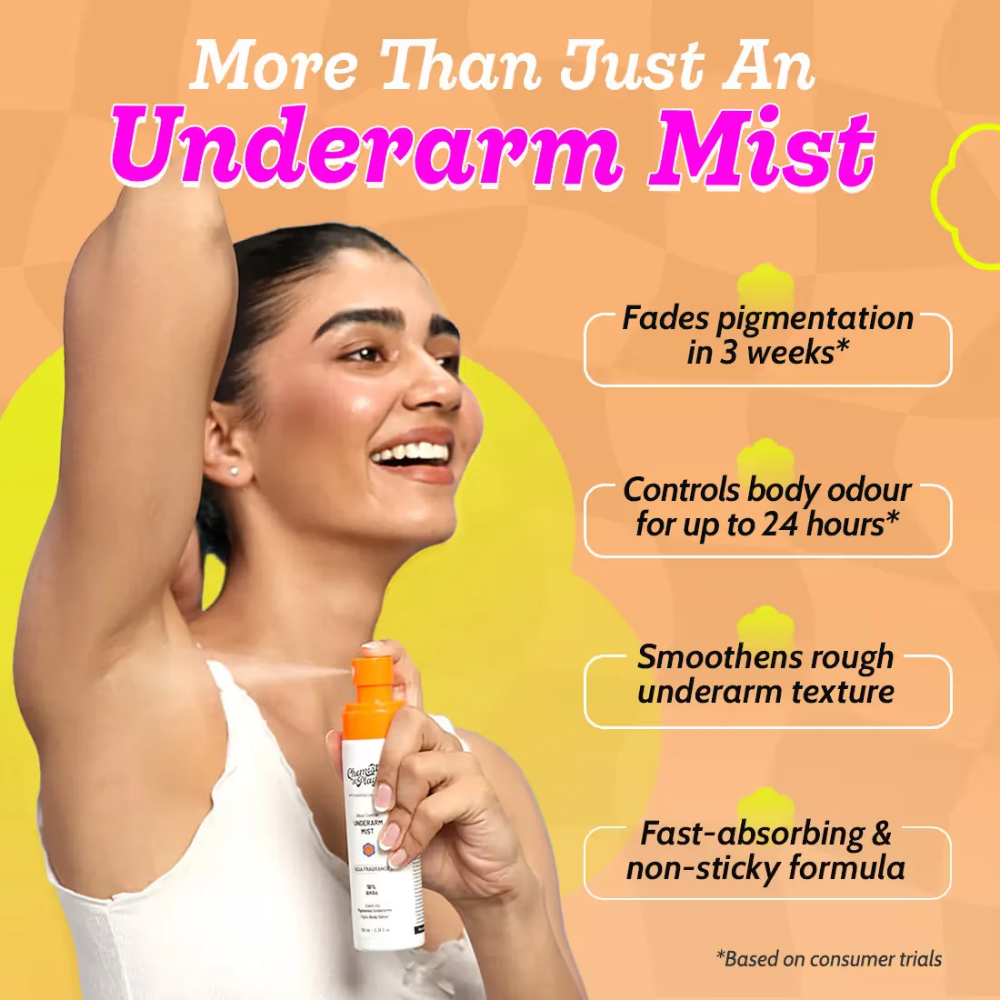 Chemist At Play Exfoliating Underarm Spray Mist With 10% AHAs + 2% Niacinamide Fades Pigmentation