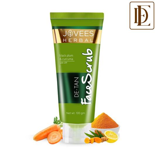 Jovees De-Tan Face Scrub (Black Plum & Curcuma) With Spf