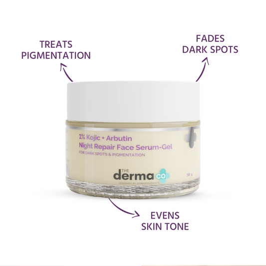 The Derma Co 1% Kojic Serum-Gel with Arbutin for Night Repair