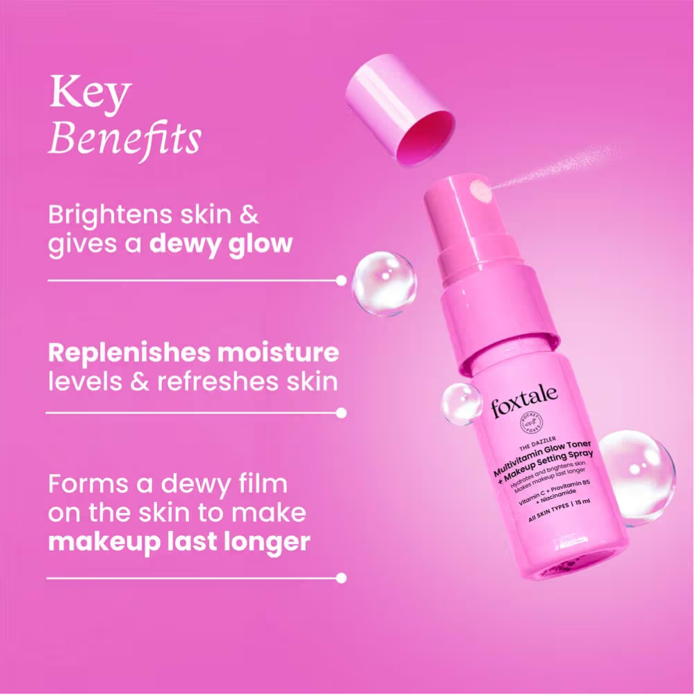 Foxtale Multivitamin Glow Toner + Setting Spray Vitamin C & Niacinamide