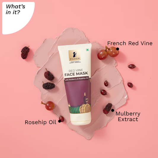 Pilgrim Red Vine Face Mask with Mulberry & Rosehip Oil